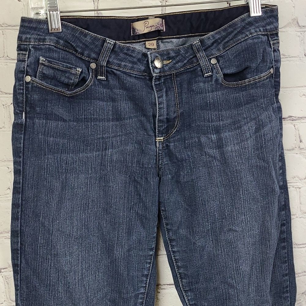 Paige Peg Skinny Jeans Blue Orchid Dark Wash Stretch Premium Denim Size 29 Ankle - Picture 3 of 11